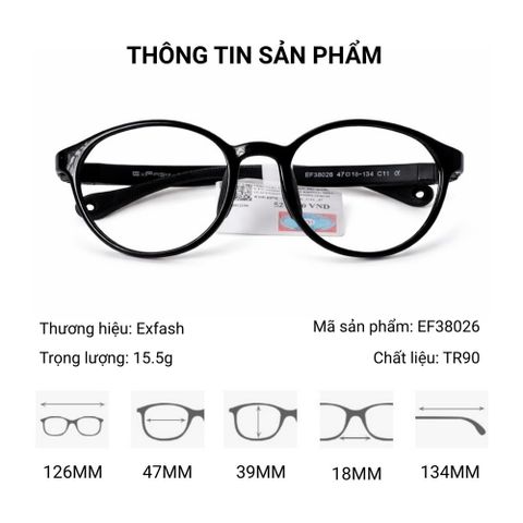  Gọng Kính Trẻ Em Exfash EF38026 Chính Hãng 