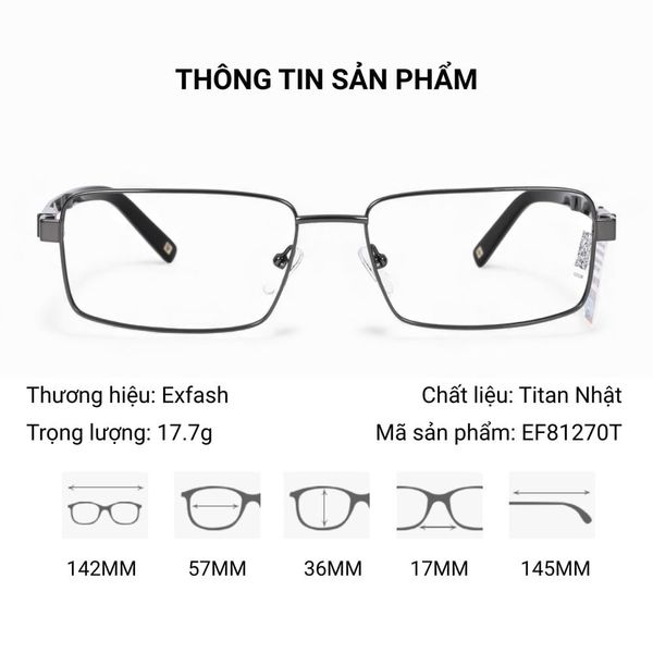 Exfash EF81270T Titan Nhật Gọng Kính – Tem Chính Hãng 101
