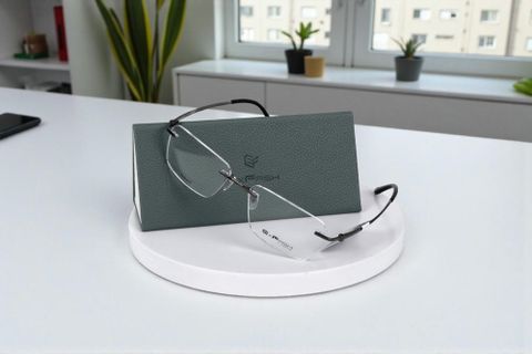  Exfash EF83293T Kính Không Gọng Titan Chữ Nhật – Tem Chính Hãng 101 