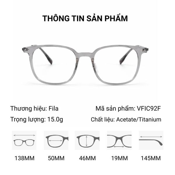 Gọng Kính Fila VFIC92F – Tem Chính Hãng Một Không Một
