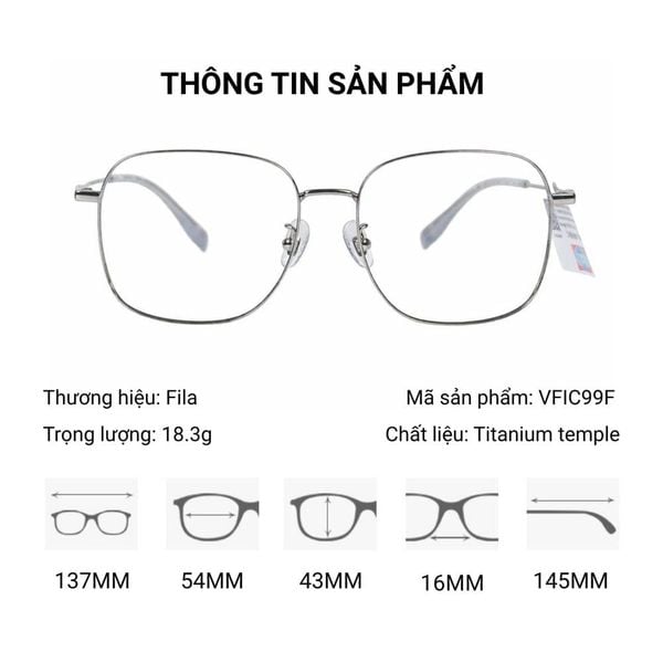 Gọng Kính Fila VFIC99F - Tem Chính Hãng 101
