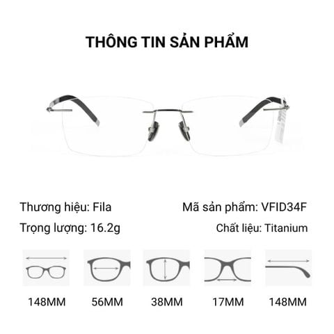  Kính Không Gọng Fila VFIC34F – Tem Chính Hãng 101 