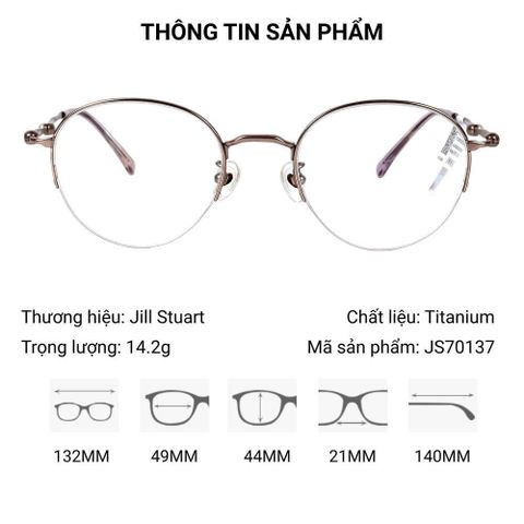  Gọng Kính Tròn Nửa Khung Jill Stuart Ceres JS70137 – Tem Chính Hãng 101 