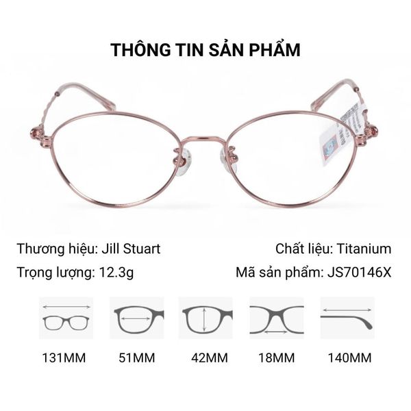 Gọng Kính Oval Titanium Jill Stuart JS70146X – Tem Chính Hãng 101