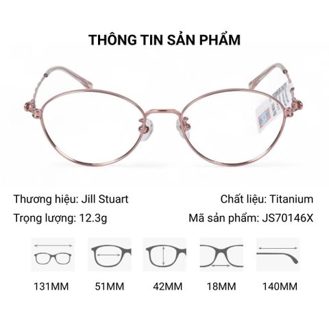  Gọng Kính Oval Titanium Jill Stuart JS70146X – Tem Chính Hãng 101 