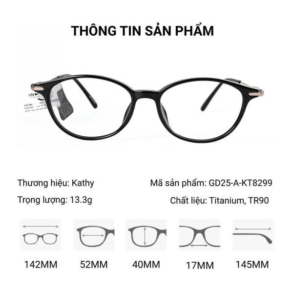 Gọng Kính Mắt Mèo Kathy GD25-A-KT8299  – Chính Hãng