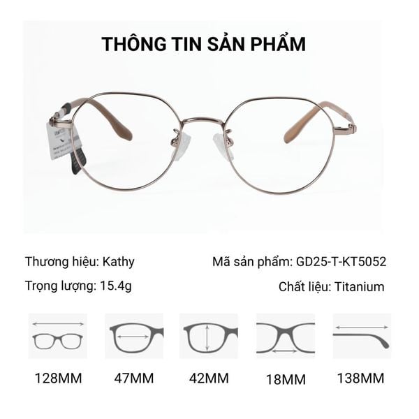 Gọng Kính Đa Giác Kathy GD25-T-KT5052 – Chính Hãng