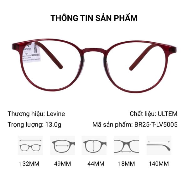 Levine BR25-T-LV5005 – Gọng Kính Tròn Chính Hãng
