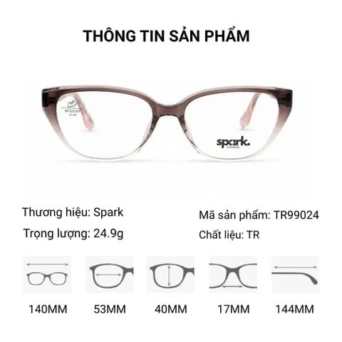  Spark TR99024 – Gọng Kính Mắt Mèo Siêu Nhẹ 