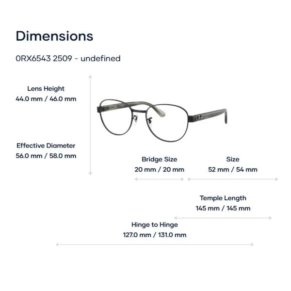 Gọng Kính Ray-Ban 0RX6543 – Tem Chính Hãng Luxottica