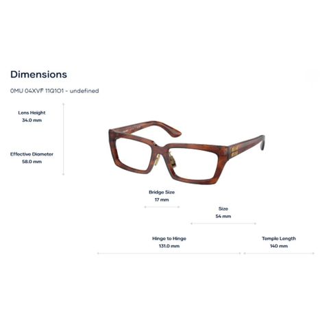  Gọng Kính Miu Miu 0MU 04XVF – Tem Chính Hãng Luxottica 