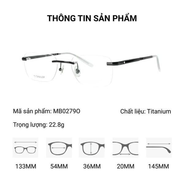 Gọng Kính Khoan Titanium MB0279O - Bản Đẹp Nhất Thị Trường