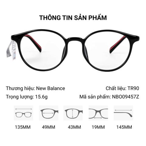  Gọng Kính Tròn Thể Thao New Balance NBO09457Z – Tem Chính Hãng 101 