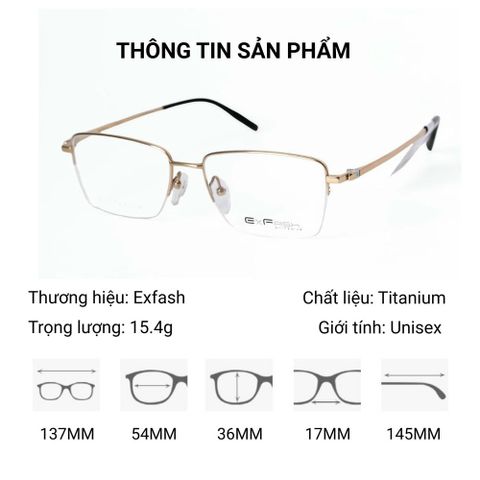  Gọng Kính Nửa Khung Chữ Nhật Exfash EF33278T  – Tem Chính Hãng 101 