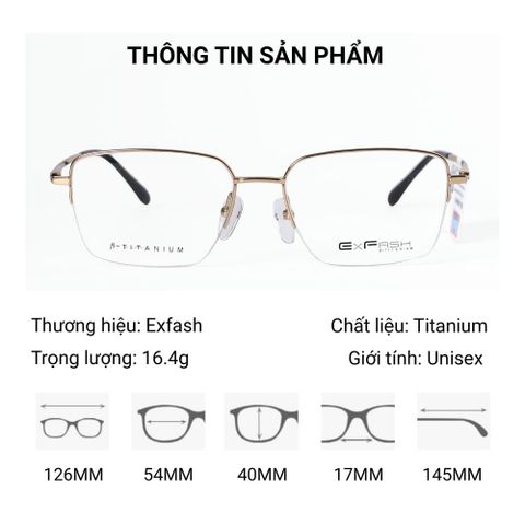  Exfash EF33281T Gọng Kính Nửa Khung Titanium – Tem Chính Hãng 101 