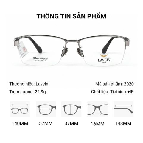  Gọng Kính Nửa Khung Lavein 2020 – Chính Hãng 