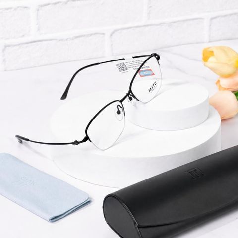  Gọng Kính Nửa Khung Mắt Mèo Titanium Mito MT1905 – Tem Chính Hãng 101 