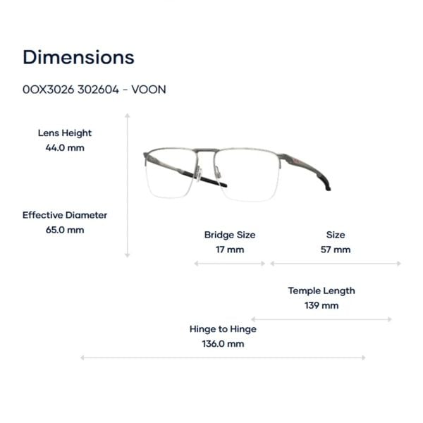  Gọng Kính Nửa Khung Oakley Voon 0OX3026 - Chính Hãng 