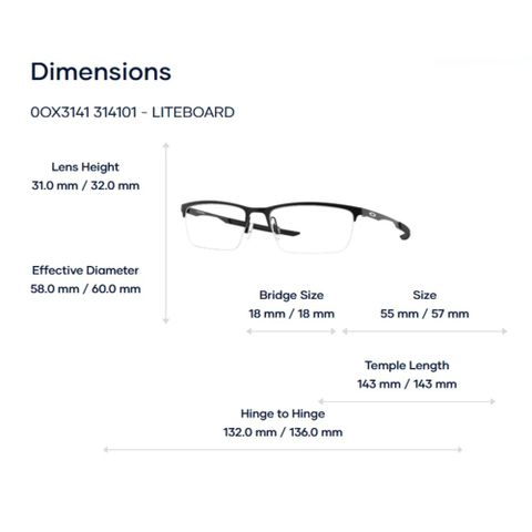  Gọng Kính Nửa Khung Oakley Liteboard 0OX3141 – Tem Chính Hãng Luxottica 