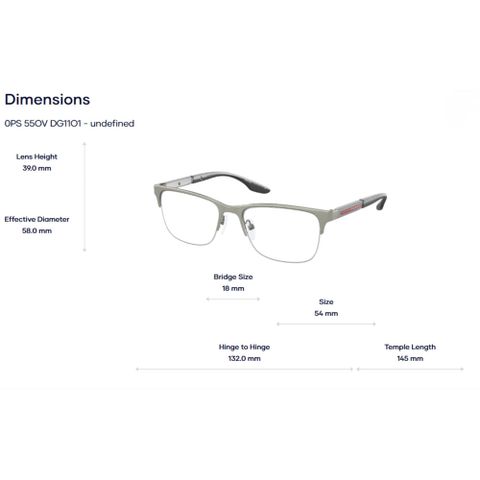  Rayban 0PS 55OV Gọng Kính Nửa Khung – Tem Chính Hãng Luxottica 