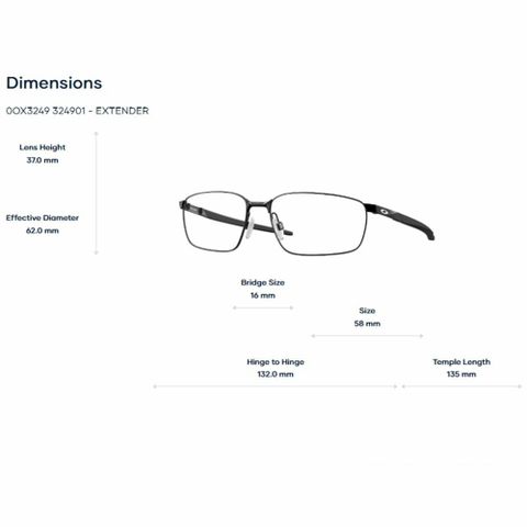  Oakley 0OX3249 Extender Gọng Kính Thể Thao- Tem Chính Hãng Luxottica 