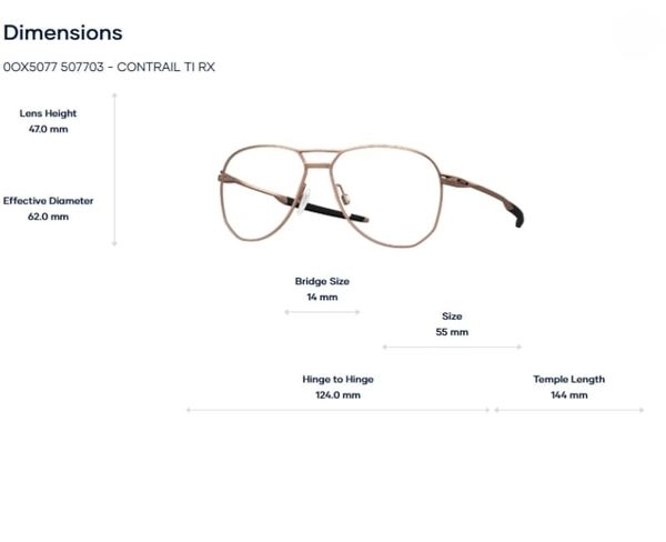  Gọng Kính Oakley 0OX5077 Contrail Ti RX – Tem Chính Hãng Luxottica 