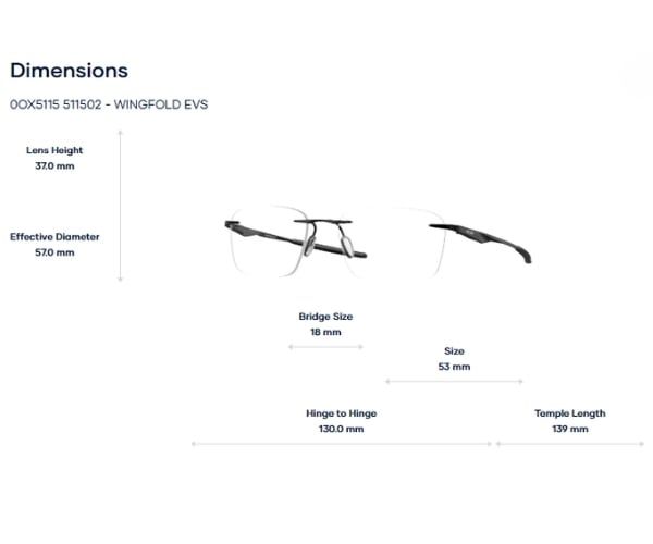  Gọng Kính Không Viền Oakley 0OX5115 Wingfold EVS – Tem Chính Hãng Luxottica 