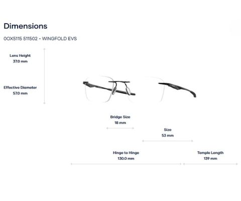  Gọng Kính Không Viền Oakley 0OX5115 Wingfold EVS – Tem Chính Hãng Luxottica 