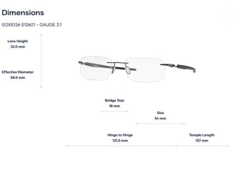  Gọng Kính Tiatnium Không Viền Oakley 0OX5126 Gauge 3.1 – Tem Chính Hãng Luxottica 