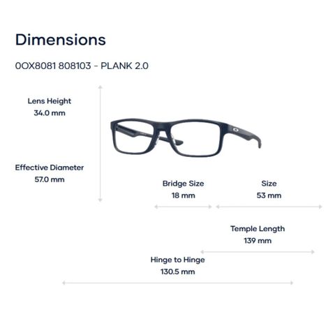  Gọng Kính Thể Thao Oakley Plank 2.0 0OX8081 - Chính Hãng 