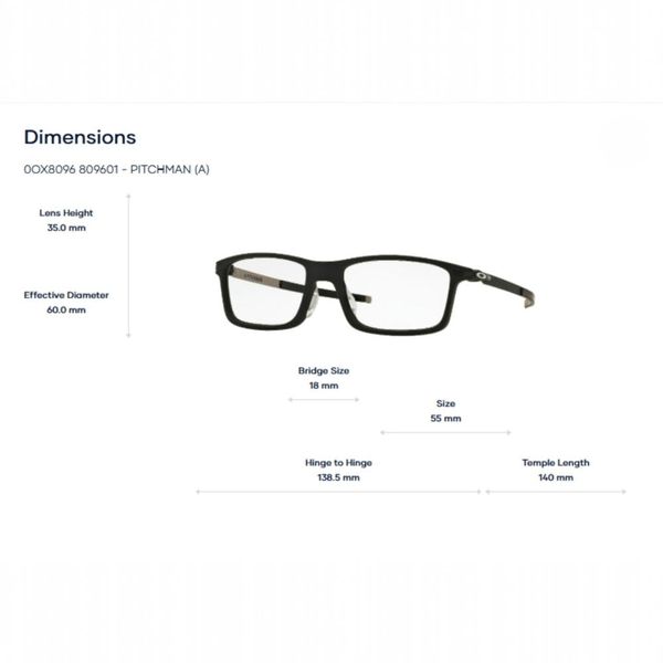 Gọng Kính Thể Thao Oakley Pitchman (a) 0OX8096 – Tem Chính Hãng Luxottica