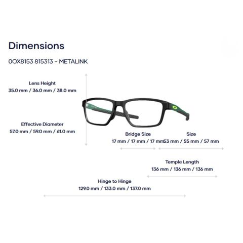  Gọng Kính Oakley 0OX8153 Metalink – Tem Chính Hãng Luxottica 