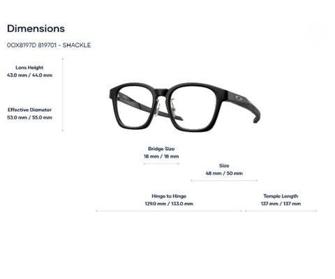  Gọng Kính Oakley 0OX8197D Shackle – Tem Chính Hãng Luxottica 