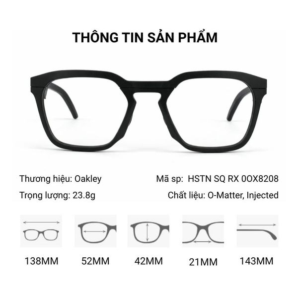Gọng Kính Thể Thao Oakley HSTN SQ RX 0OX8208 – Tem Chính Hãng Luxottica