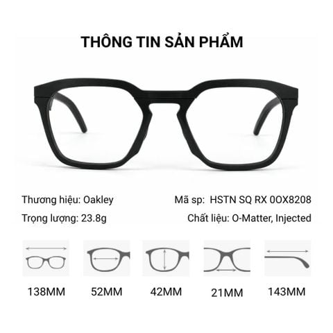  Gọng Kính Thể Thao Oakley HSTN SQ RX 0OX8208 – Tem Chính Hãng Luxottica 