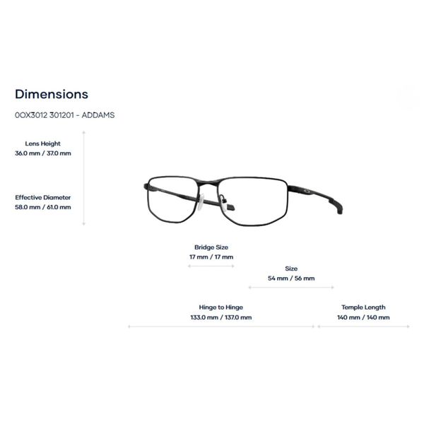 Oakley OX3012 Addams Gọng Kính – Tem Chính Hãng Luxottica