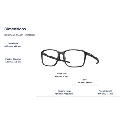  Gọng Kính Oakley Ingress OX8145D - Tem Chính Hãng Luxottica 