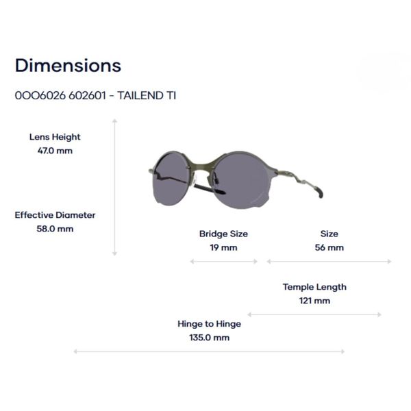 Oakley Tailend Ti 0OO6026 Kính Mát – Tem Chính Hãng Luxottica