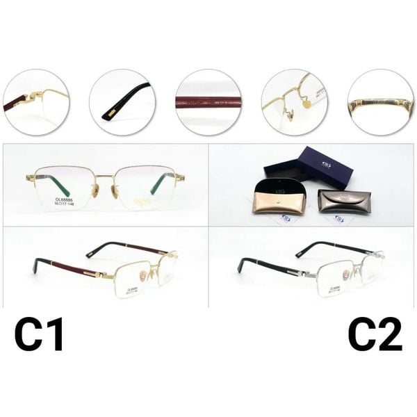 Gọng Kính Mạ Vàng 18K Olive 88886 - Chính hãng