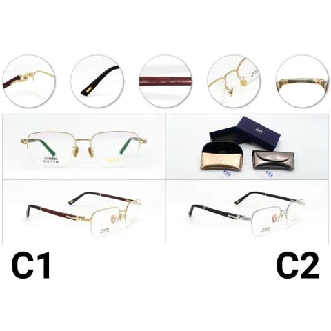  Olive 88886 Gọng Kính Mạ Vàng 18K Gỗ Đàn Hương- Chính hãng 