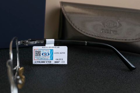  OLive 88887 Gọng Kính Mạ Vàng 18K Gỗ Đàn Hương - Chính Hãng 