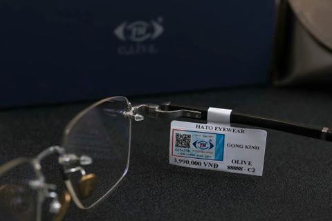  OLive 88888  Kính Không Gọng Mạ Vàng 18K Gỗ Đàn Hương -  Chính Hãng 