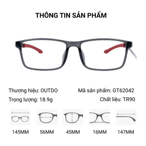  Outdo GT62042 Gọng Kính Thể Thao – Tem Chính Hãng 101 