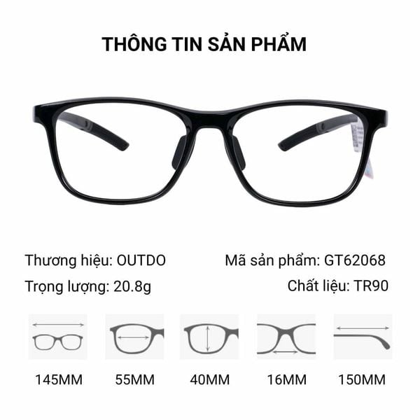 Outdo GT62068 Gọng Kính Thể Thao – Tem Chính Hãng 101