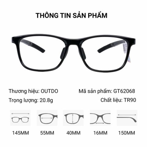  Outdo GT62068 Gọng Kính Thể Thao – Tem Chính Hãng 101 