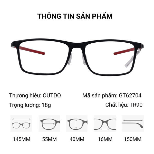 Outdo GT62704 Gọng Kính Thể Thao – Tem Chính Hãng 101