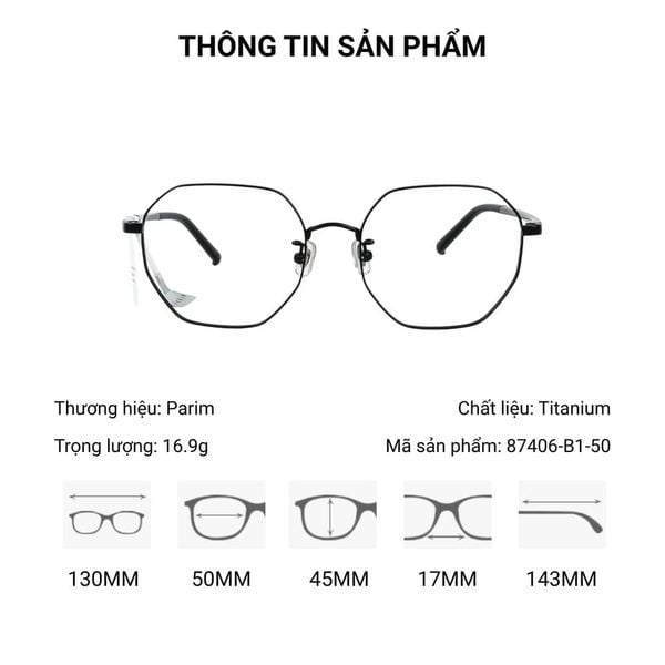 Gọng Kính Titanium Parim 87406 – Tem Chính Hãng 101