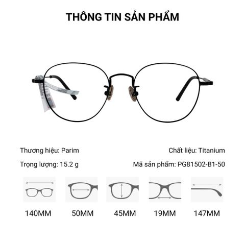  Gọng Kính Titanium Parim PG81502 - Tem Chính Hãng 101 