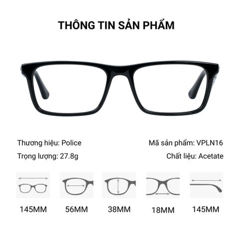  Police Origins Lite 21 VPLN16 Gọng Kính – Tem Chính Hãng 101 
