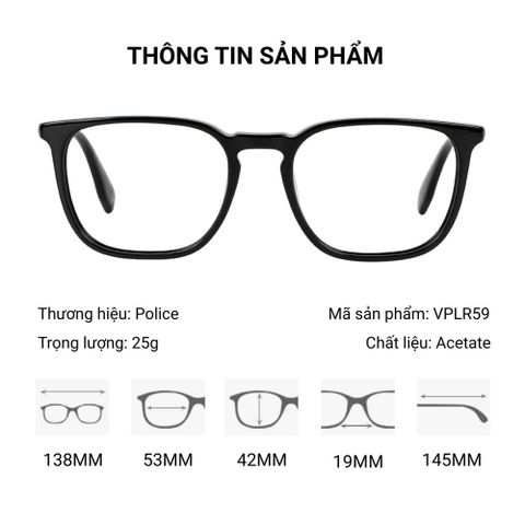  Police Playmaker 2 VPLR59 Gọng Kính – Tem Chính Hãng 101 